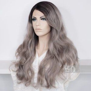 Ashy Sliver Ombre Wavy Lace Front Wig | Katalina